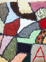 Tapis vintage Américain Hooked fait main, 1C63