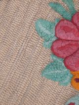 Tapis ancien Américain Hooked fait main, 1C121