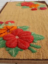 Tapis ancien Américain Hooked fait main, 1C121