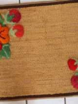 Tapis ancien Américain Hooked fait main, 1C121