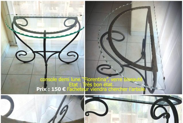 table console demi lune