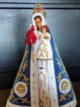 Vierge à  l'Enfant, têtes et mains en cires
