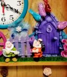 Horloge murale et porte-clés vintage en bois, kitsch