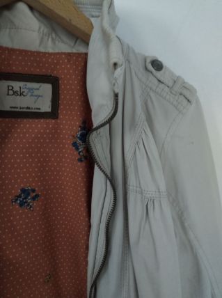 Blouson teddy veste courte beige écrue  Femme taille 36