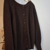 Gilet veste cardigan en maille chaude marron femme taille 40