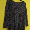 Pull loose crochet noir strass argentés femme taille 38
