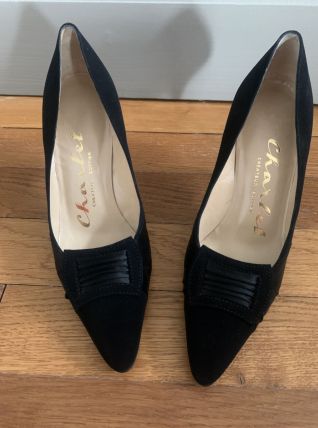 Escarpins Charlet daim noir vintage 60 – taille 38