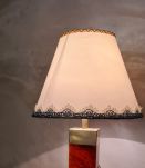 lampe laiton et resine ambré   1970  type deluxe  40x22 trac