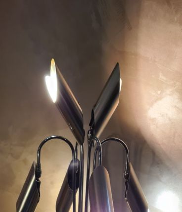 lampe Space Age Chrome et  alu dans le style Reggiani, Italy