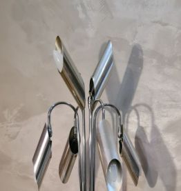 lampe Space Age Chrome et  alu dans le style Reggiani, Italy