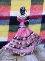 Ancienne bouteille de liqueur en céramique (femme espagnole)