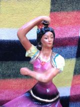 Ancienne bouteille de liqueur en céramique (femme espagnole)