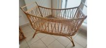Berceau rotin Vintage