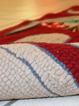 Tapis ancien Américain Hooked fait main, 1C341