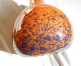 FLACON VASE MULATY SIGNE 1930 ART DECO MARRON ORANGE 
