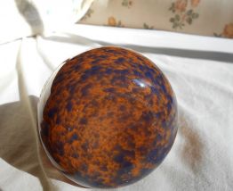FLACON VASE MULATY SIGNE 1930 ART DECO MARRON ORANGE 