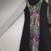 Robe noire imprimés arty graphique  femme taille 38