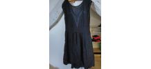 Robe noire col dentelle romantique femme taille 40