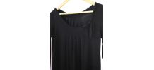 Robe pull noire manches longues décolleté plissé taille36/38