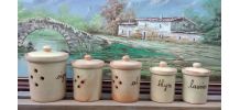 Série de pots de conservation en grès 
