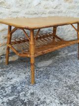 Table basse en rotin et bambou 