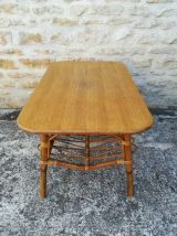 Table basse en rotin et bambou 