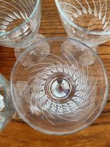 Set de 4 Flûtes à champagne en verre gravé 10 cl
