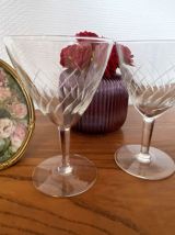 Set de 2 verres à eau en verre gravé 14 cl