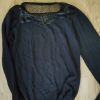 Pull noir à col brodé dentelle fleurs Femme taille 36/38