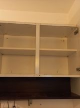 A SAISIR  5 Meubles de cuisine vintage année 80. Blanc/ bois