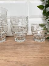6 verres vintage sérigraphiés 