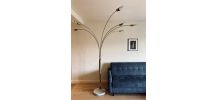 Lampadaire arc 6 bras laiton et marbre vintage années 70