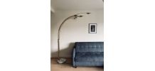 Lampadaire arc 6 bras laiton et marbre vintage années 70