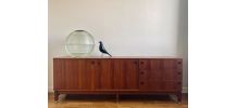 Enfilade teck moderniste André Monpoix meuble TV vintag