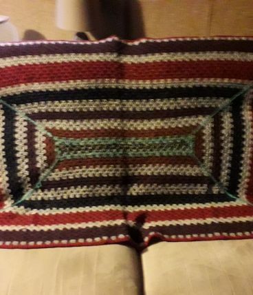 PLAID ANCIEN MULTICOLORE EN LAINE