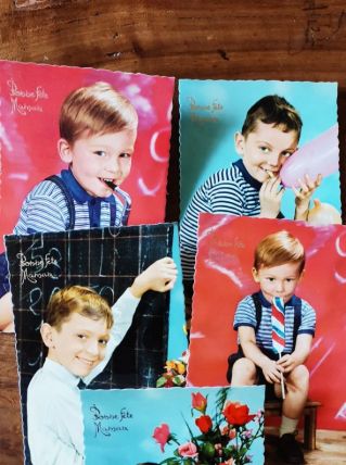 20 cartes postales Vintage authentiques années 60
