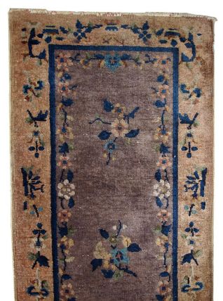 Tapis ancien Chinois Art Deco fait main, 1C354