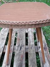 table basse en osire rotin et formica