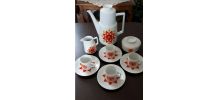 Service à Café Vintage porcelaine motif orange rouge Bavaria