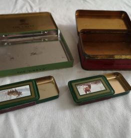 2 Anciennes boites tabacs et 2 boites metal allumettes 