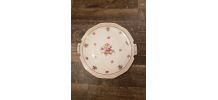 Plat rond Ø26 cm fleurs porcelaine de Limoges