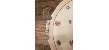 Plat rond Ø26 cm fleurs porcelaine de Limoges