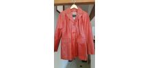 Veste femme en cuir rouge