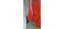 Veste femme en cuir rouge