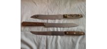 3 anciens couteaux de cuisines 
