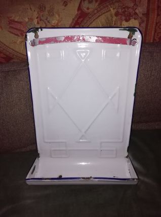 Porte-louches cuisine vintage tôle émaillée