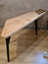 table basse scadinave en forme libre en pin massif collé  no