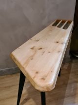 table basse scadinave en forme libre en pin massif collé  no