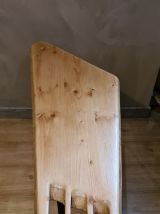 table basse scadinave en forme libre en pin massif collé  no