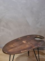 petite table basse  enforme de palette de peintre pieds en e